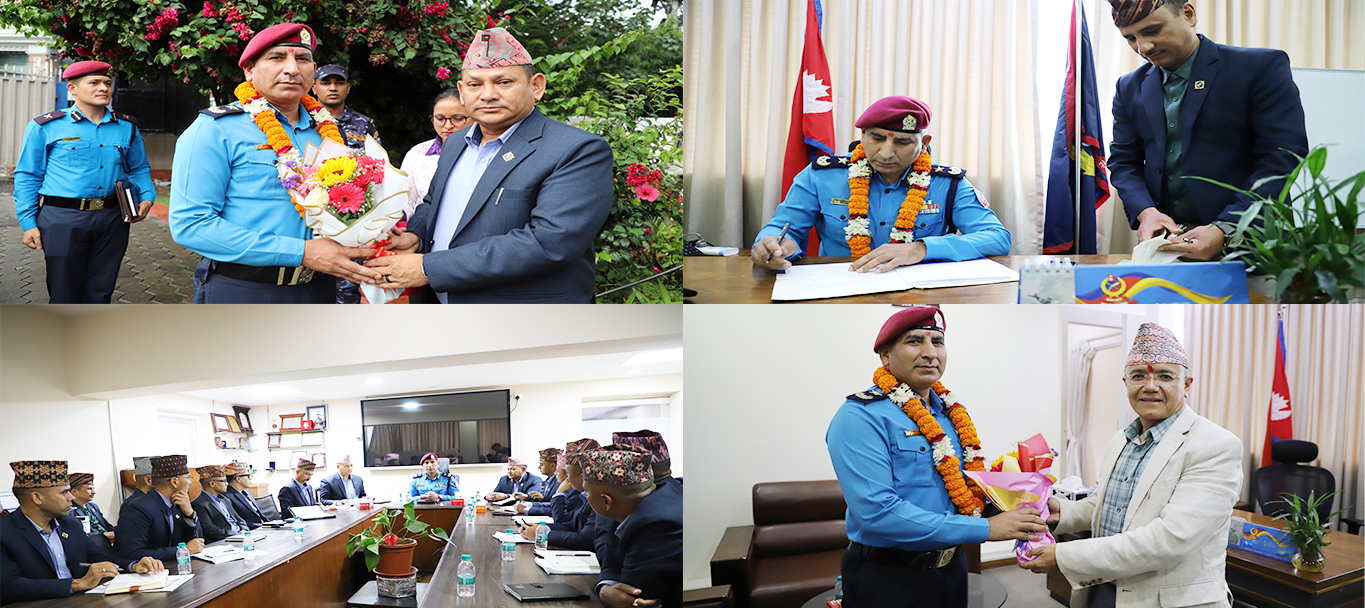 के.अ.ब्यूरो प्रमुख श्रीमान् प्रहरी अतिरिक्त महानिरीक्षक उमा प्रसाद चतुर्बेदी.ज्यूलाई स्वागत गर्दै (२०८३-०३-१९)